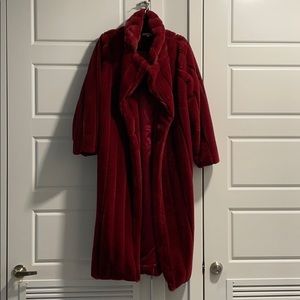 Hot & Delicious Red Faux Fur Coat, size S